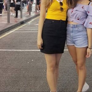 Black Denim Skirt